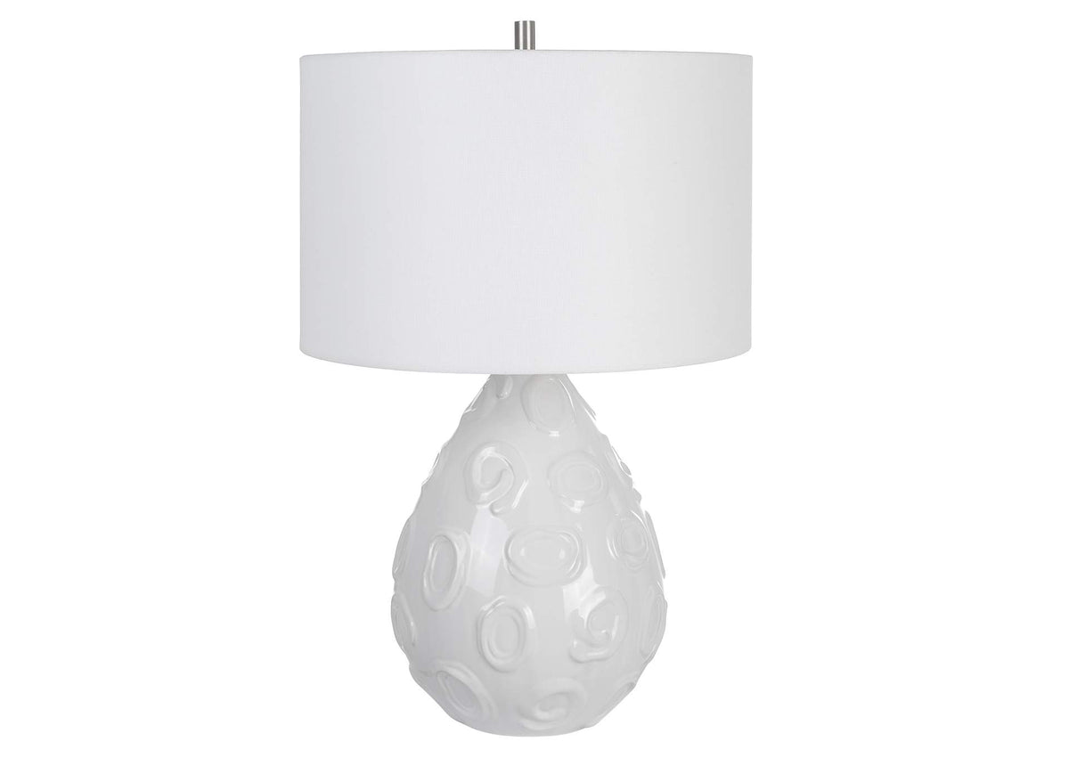 30159-1 Uttermost Loop White Glaze Table Lamp