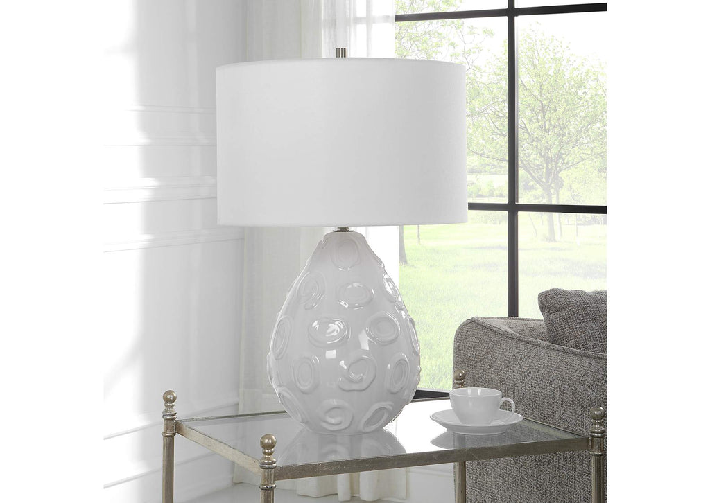 30159-1 Uttermost Loop White Glaze Table Lamp