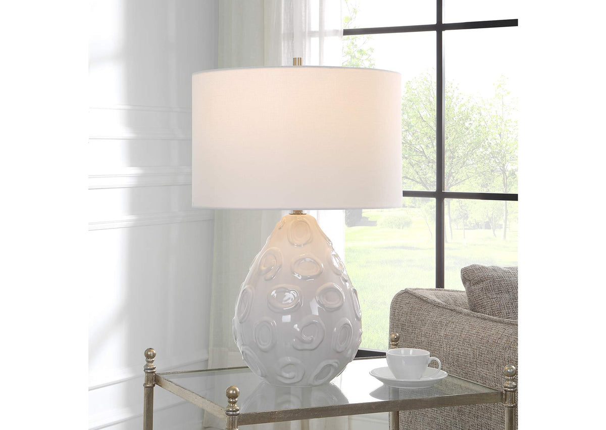 30159-1 Uttermost Loop White Glaze Table Lamp