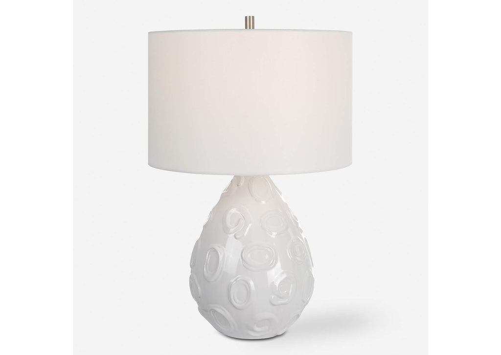 30159-1 Uttermost Loop White Glaze Table Lamp