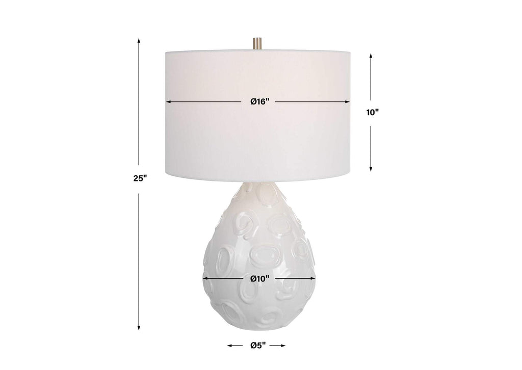 30159-1 Uttermost Loop White Glaze Table Lamp