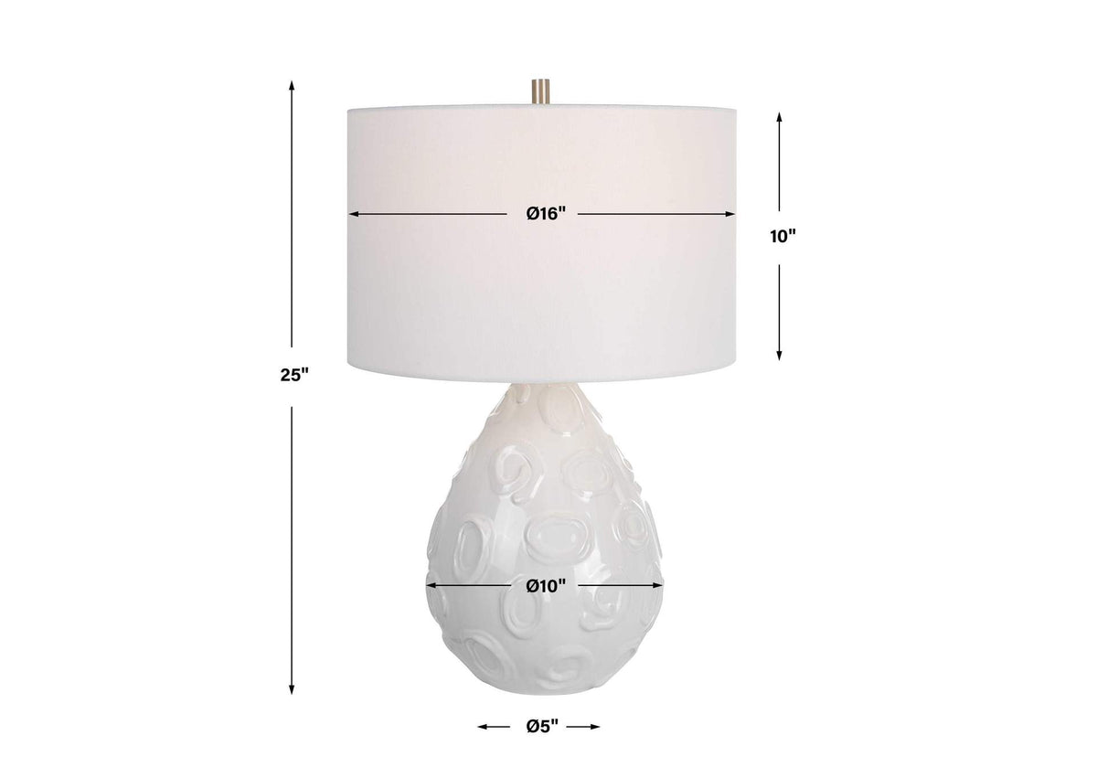 30159-1 Uttermost Loop White Glaze Table Lamp