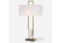 30160 Uttermost Column White Marble Table Lamp