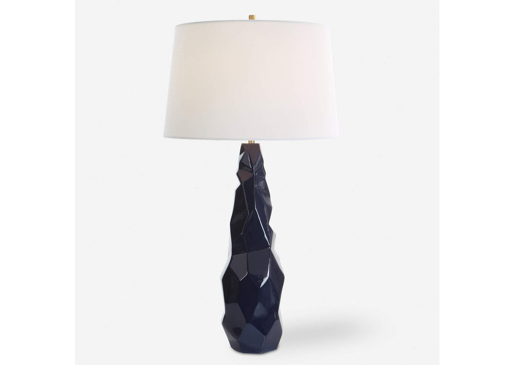 30173 Uttermost Kavos Geometric Blue Table Lamp