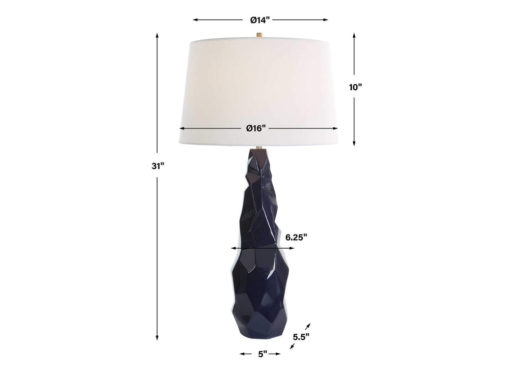 30173 Uttermost Kavos Geometric Blue Table Lamp