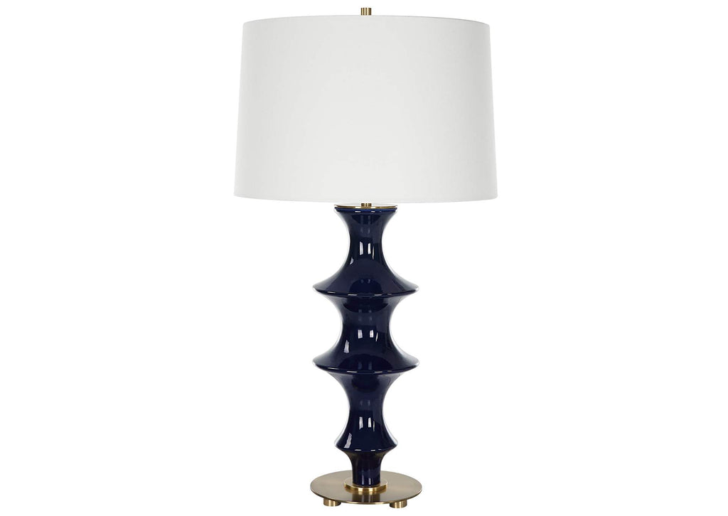 30196 Uttermost Coil Sculpted Blue Table Lamp
