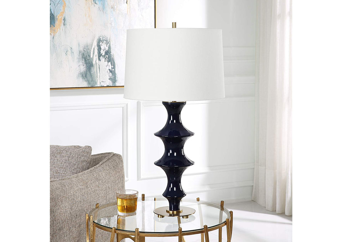30196 Uttermost Coil Sculpted Blue Table Lamp