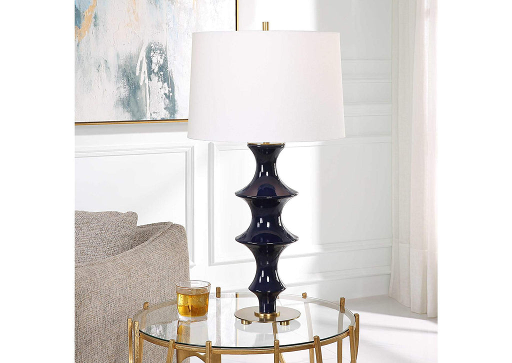 30196 Uttermost Coil Sculpted Blue Table Lamp