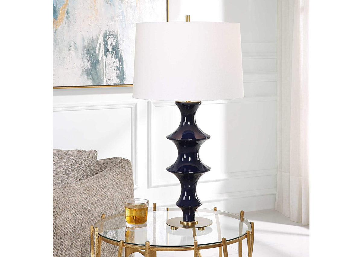 30196 Uttermost Coil Sculpted Blue Table Lamp