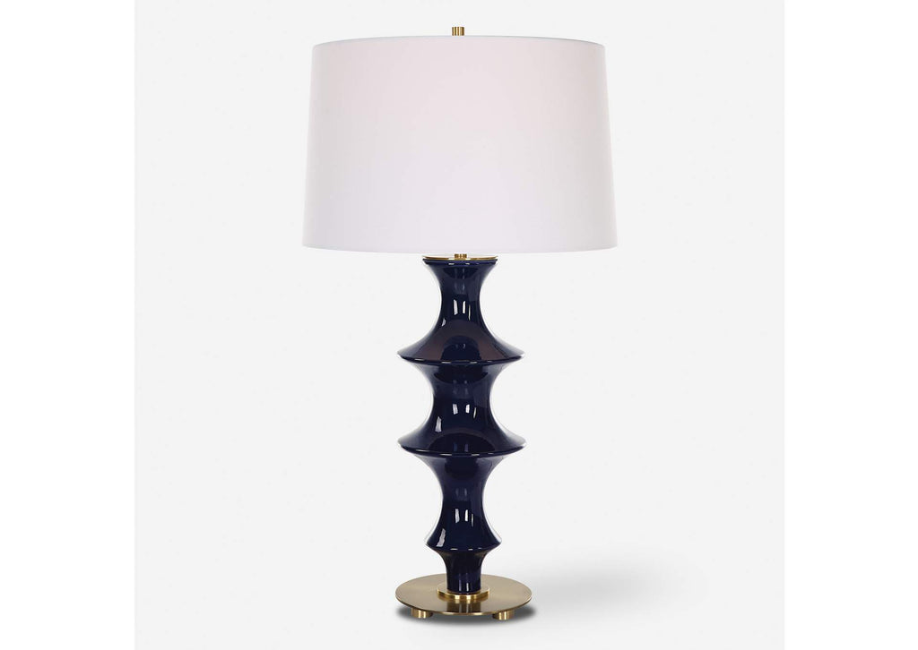 30196 Uttermost Coil Sculpted Blue Table Lamp