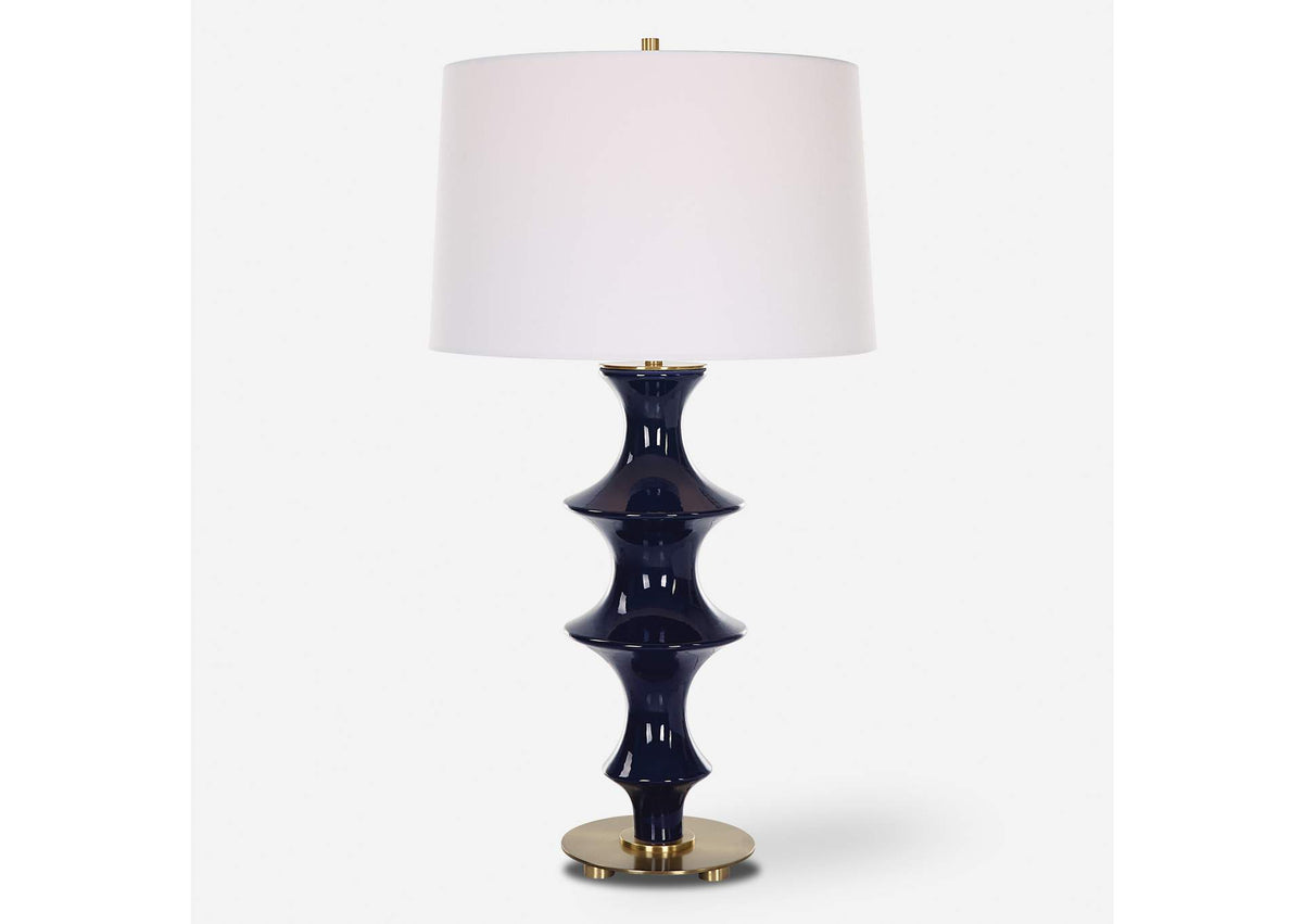 30196 Uttermost Coil Sculpted Blue Table Lamp
