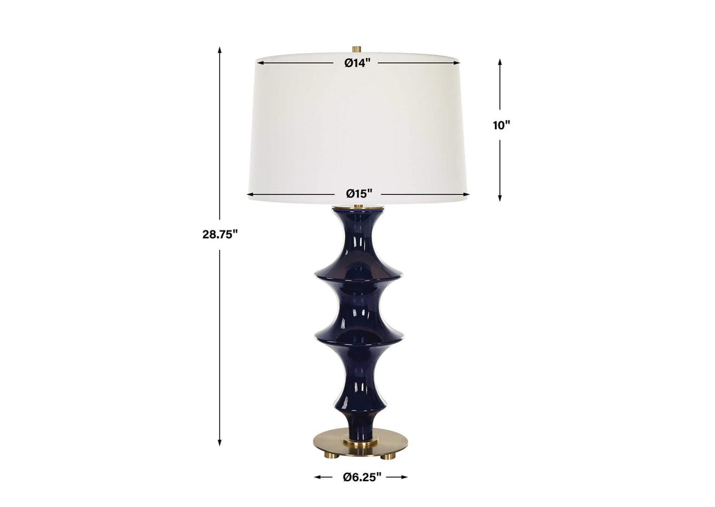 30196 Uttermost Coil Sculpted Blue Table Lamp