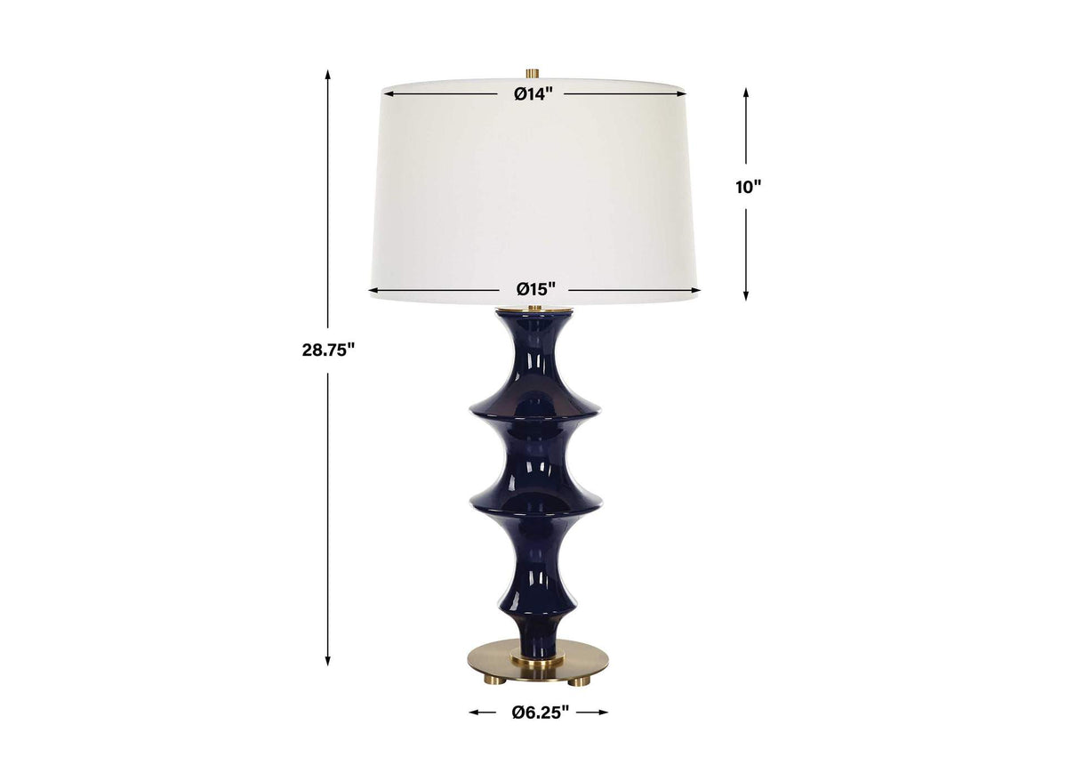 30196 Uttermost Coil Sculpted Blue Table Lamp