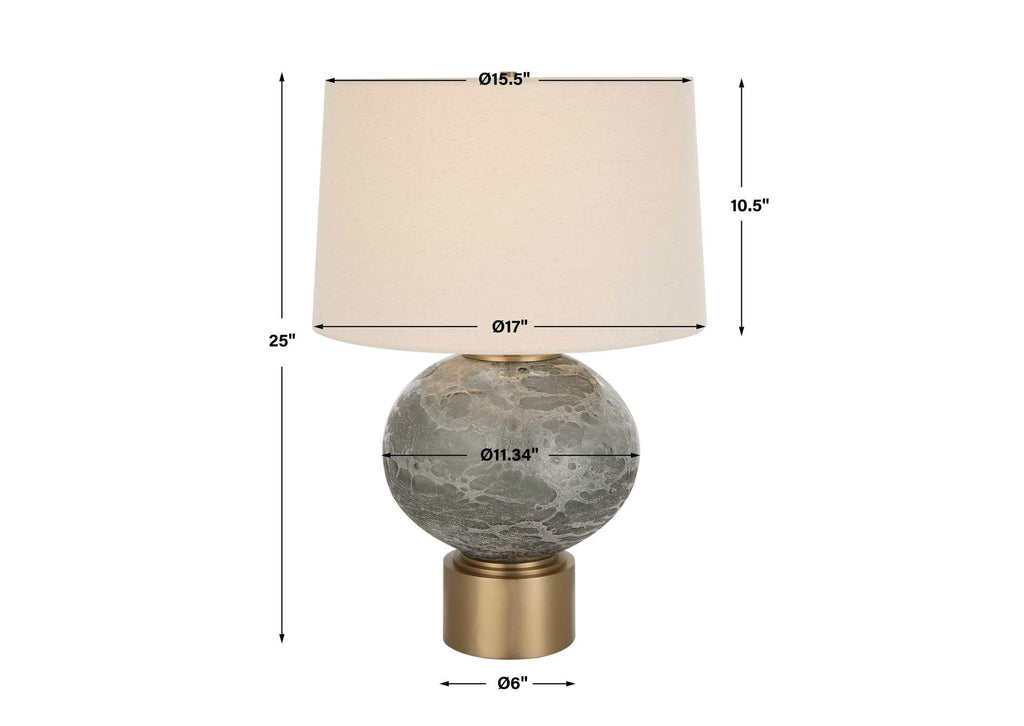 30200-1 Uttermost Lunia Gray Glass Table Lamp