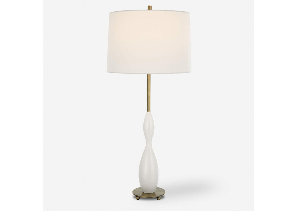 30235 Uttermost Annora Glossy White Table Lamp