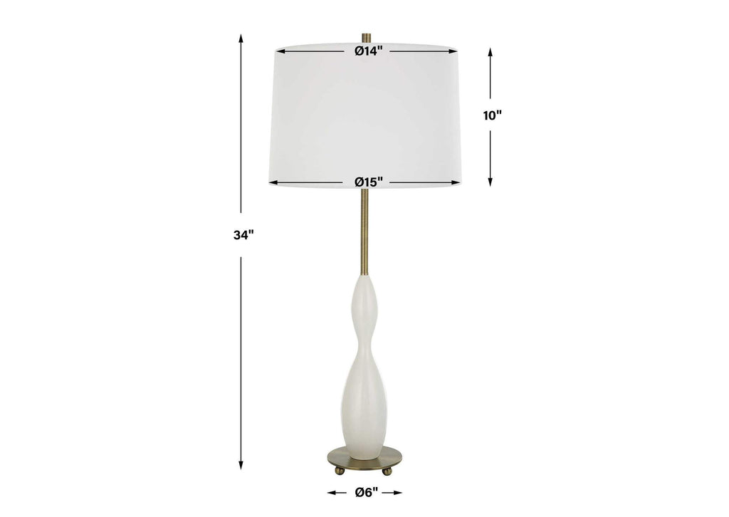 30235 Uttermost Annora Glossy White Table Lamp