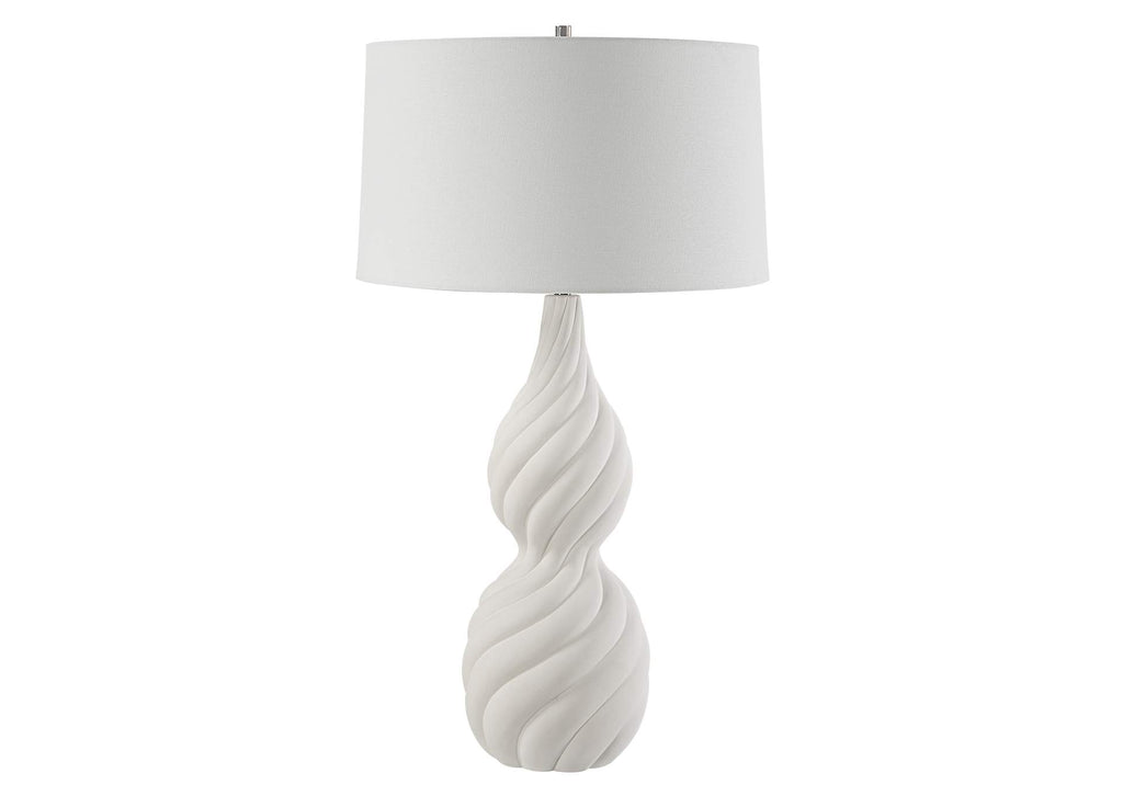 30240 Uttermost Twisted Swirl White Table Lamp