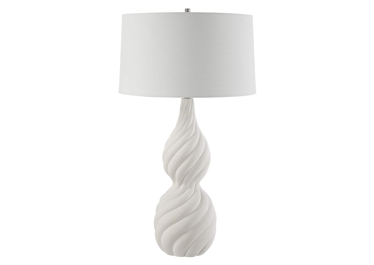 30240 Uttermost Twisted Swirl White Table Lamp