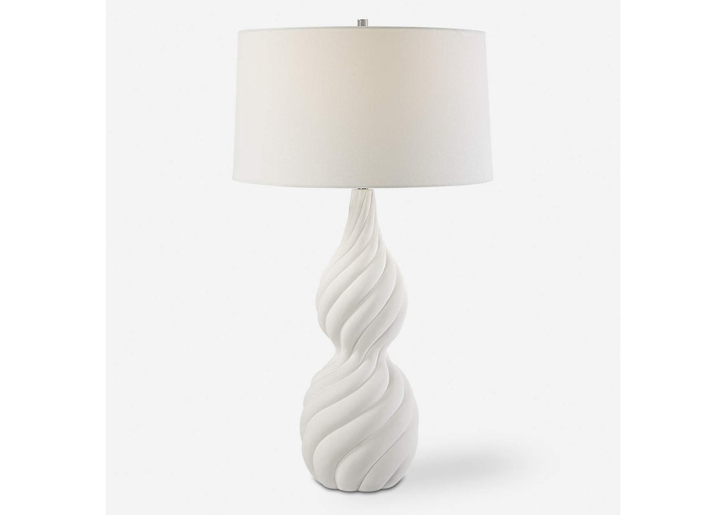 30240 Uttermost Twisted Swirl White Table Lamp