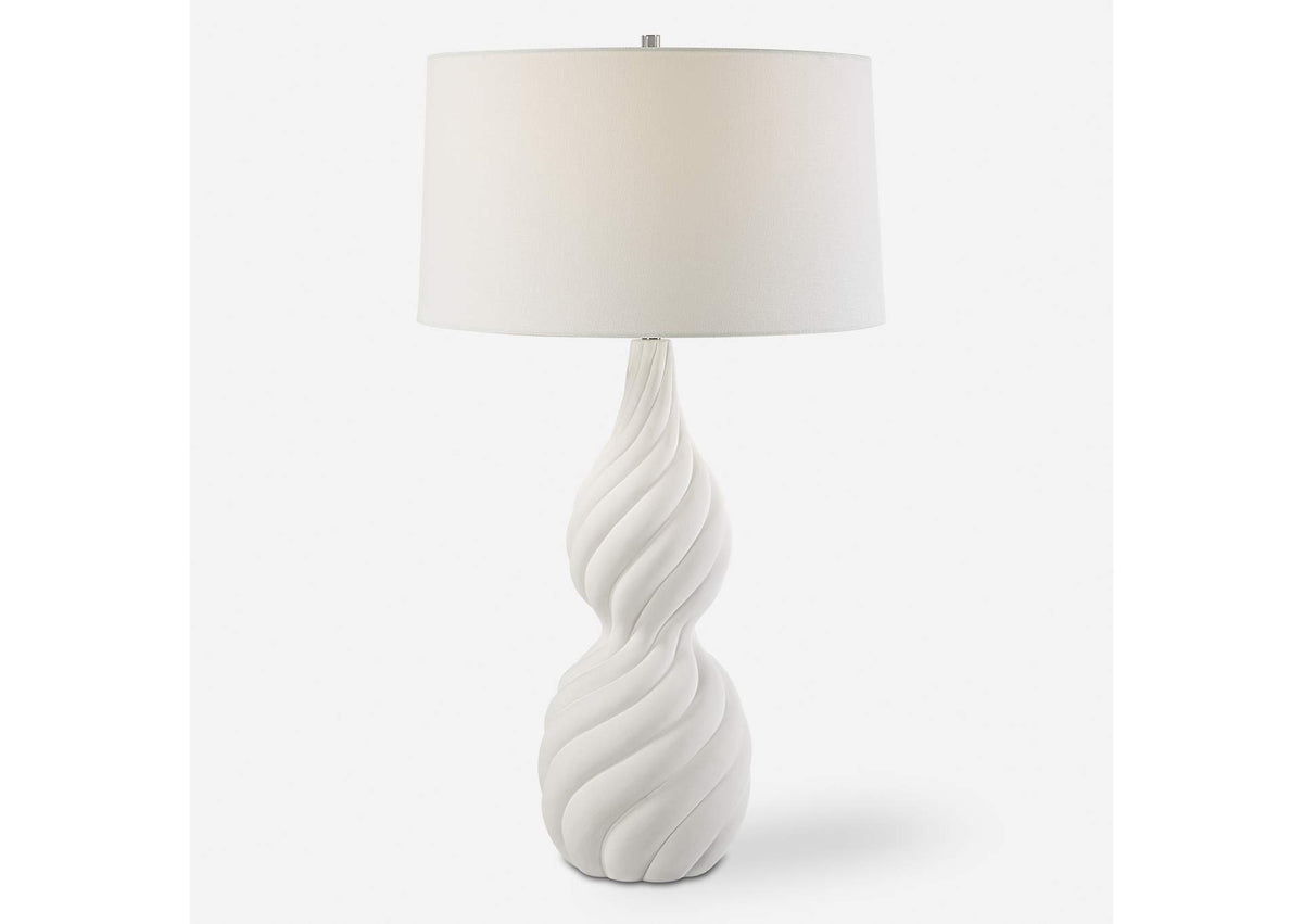30240 Uttermost Twisted Swirl White Table Lamp