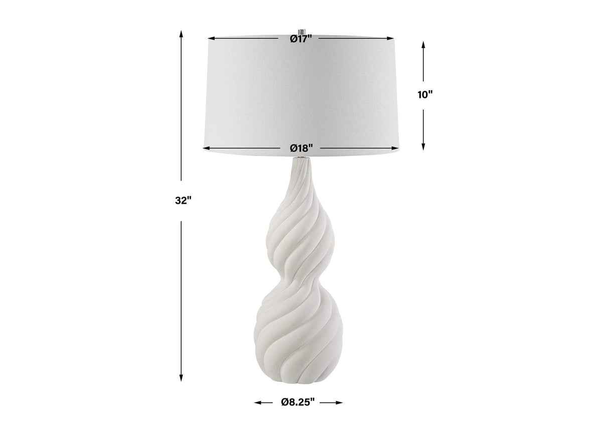 30240 Uttermost Twisted Swirl White Table Lamp