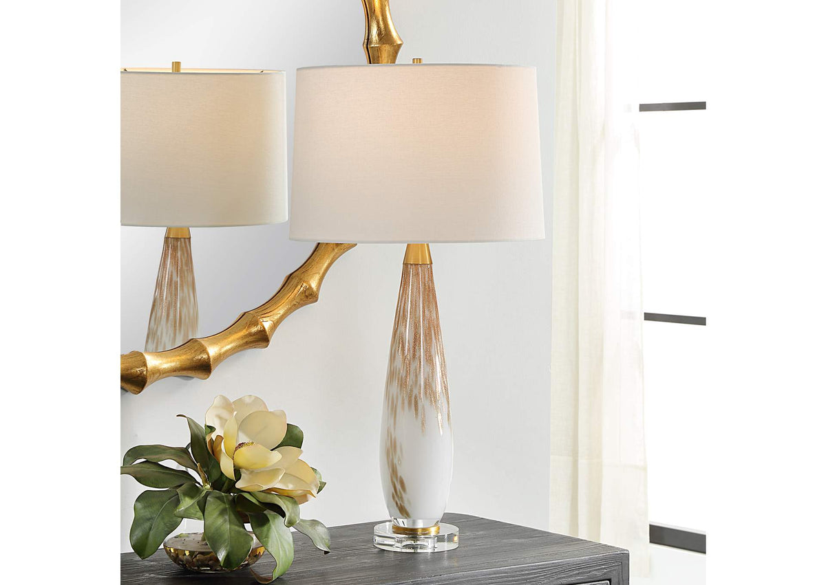 30262 Uttermost Lyra White & Gold Table Lamp