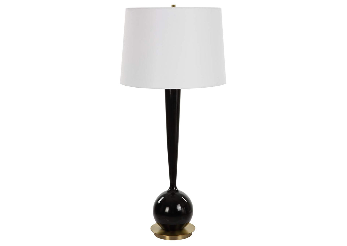 30286 Uttermost Brielle Polished Black Table Lamp