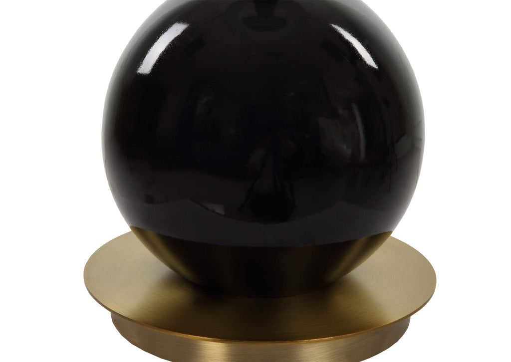 30286 Uttermost Brielle Polished Black Table Lamp
