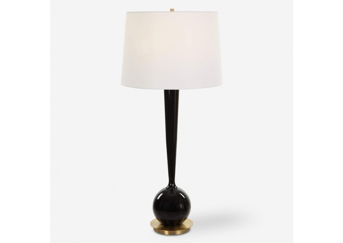 30286 Uttermost Brielle Polished Black Table Lamp
