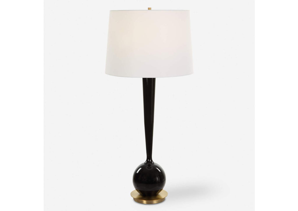 30286 Uttermost Brielle Polished Black Table Lamp