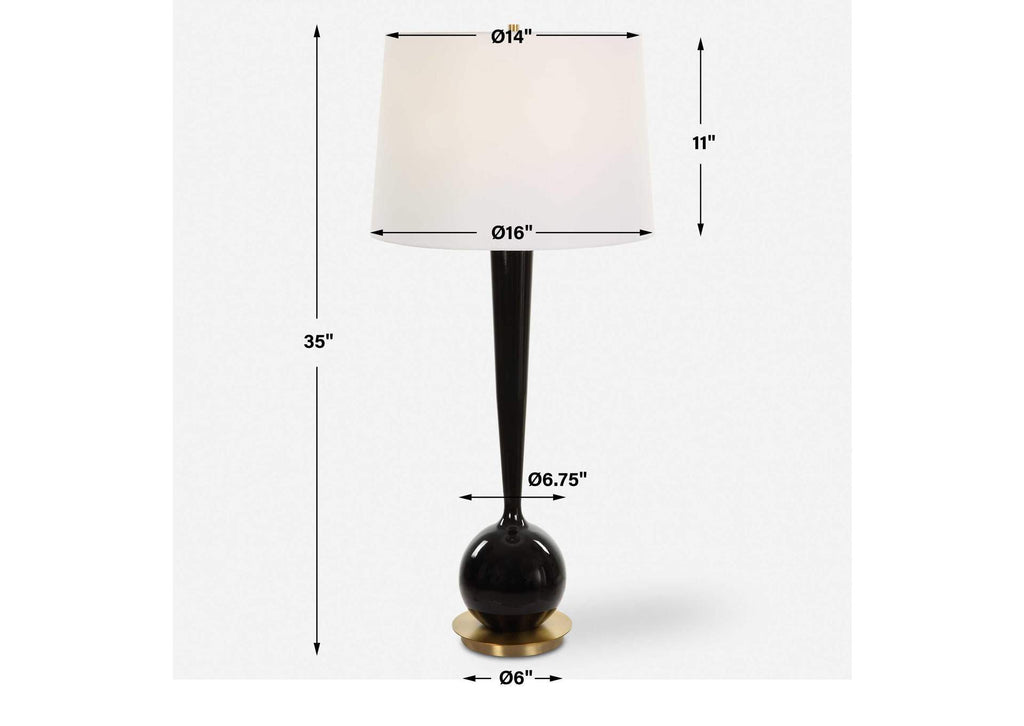 30286 Uttermost Brielle Polished Black Table Lamp