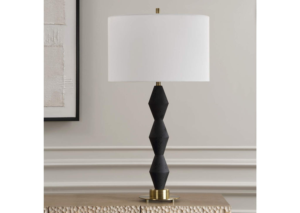 30348-1 Uttermost Threefold Black Stone Table Lamp
