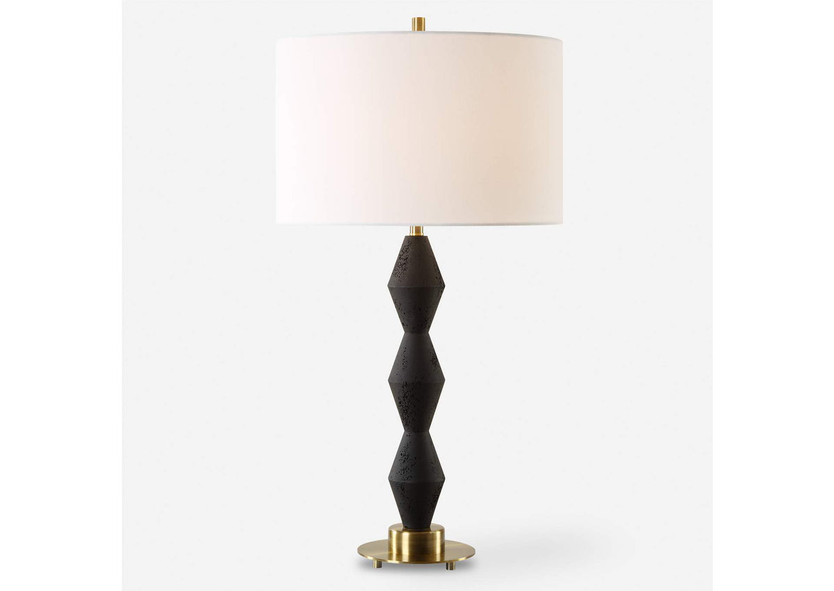 30348-1 Uttermost Threefold Black Stone Table Lamp