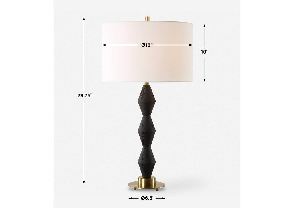 30348-1 Uttermost Threefold Black Stone Table Lamp