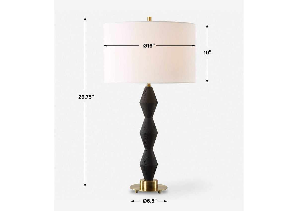 30348-1 Uttermost Threefold Black Stone Table Lamp