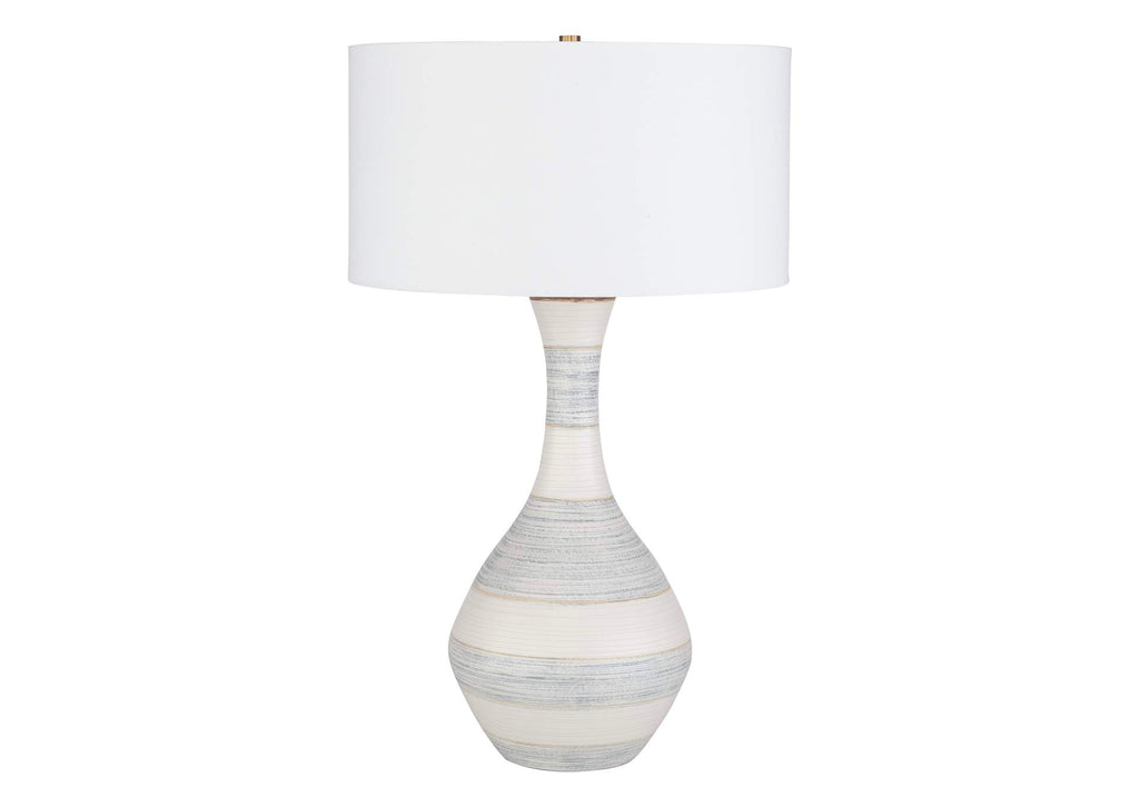 30381-1 Uttermost Potter Striped Ivory Blue Table Lamp