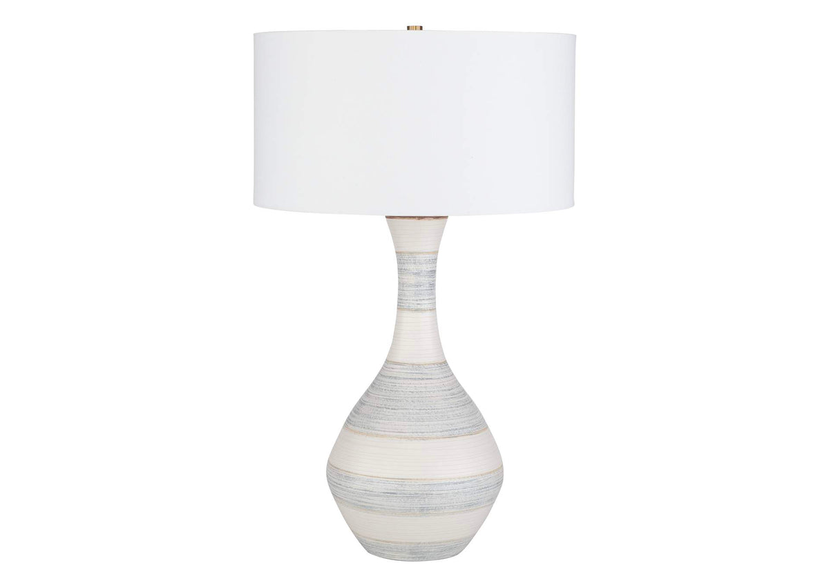 30381-1 Uttermost Potter Striped Ivory Blue Table Lamp