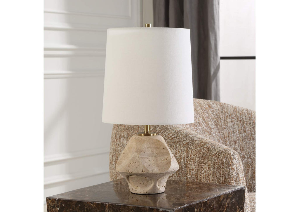 30414-1 Uttermost Indent Travertine Accent Lamp