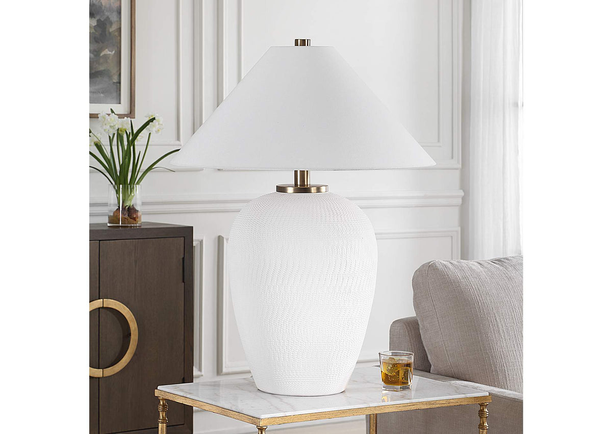 30451 Uttermost Merriton Matt White Table Lamp