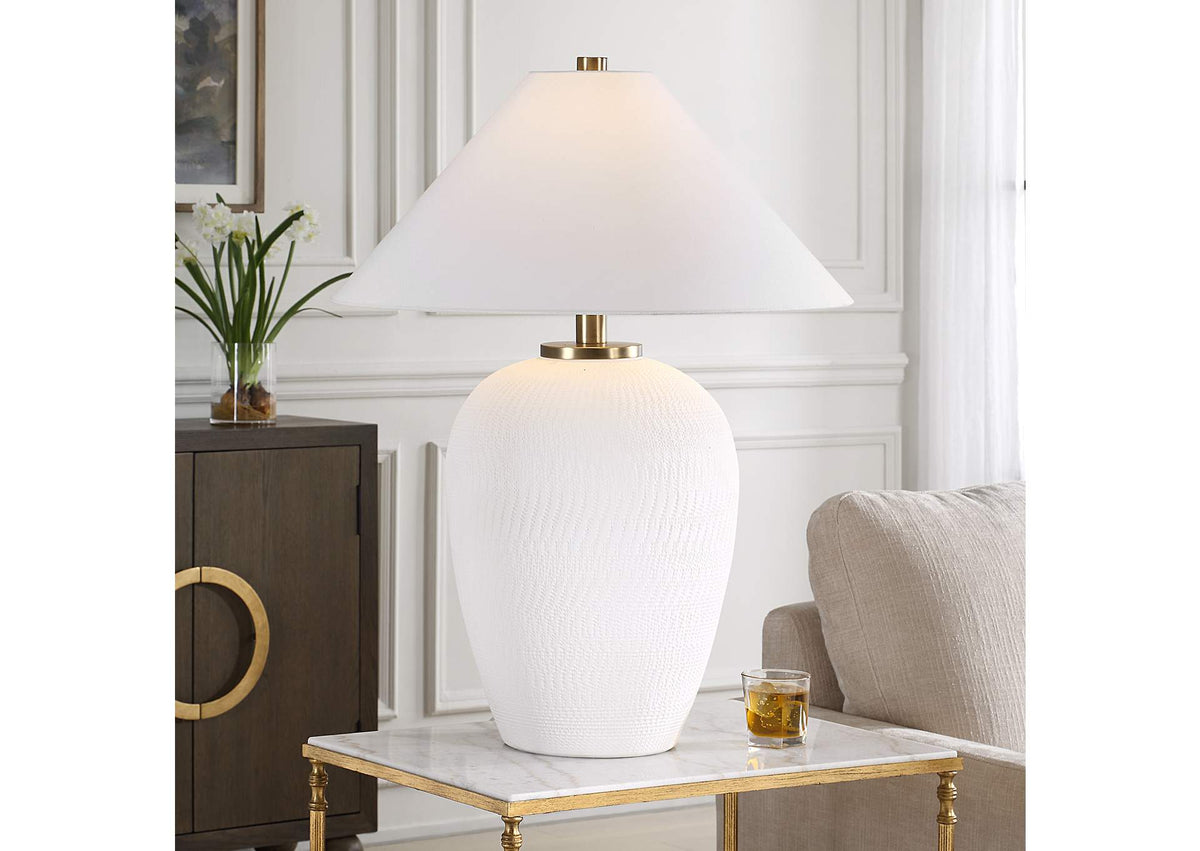 30451 Uttermost Merriton Matt White Table Lamp