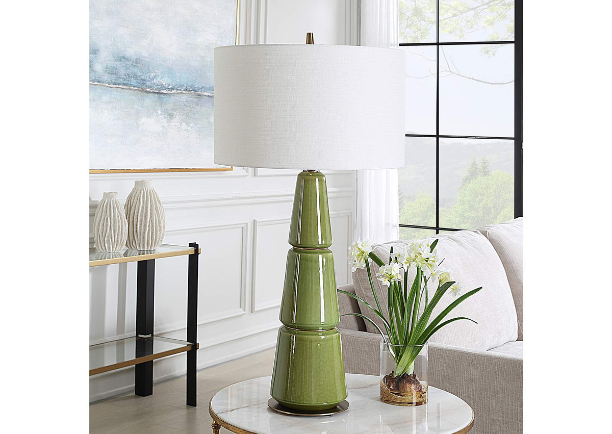30502 Uttermost Mendell Moss Green Table Lamp