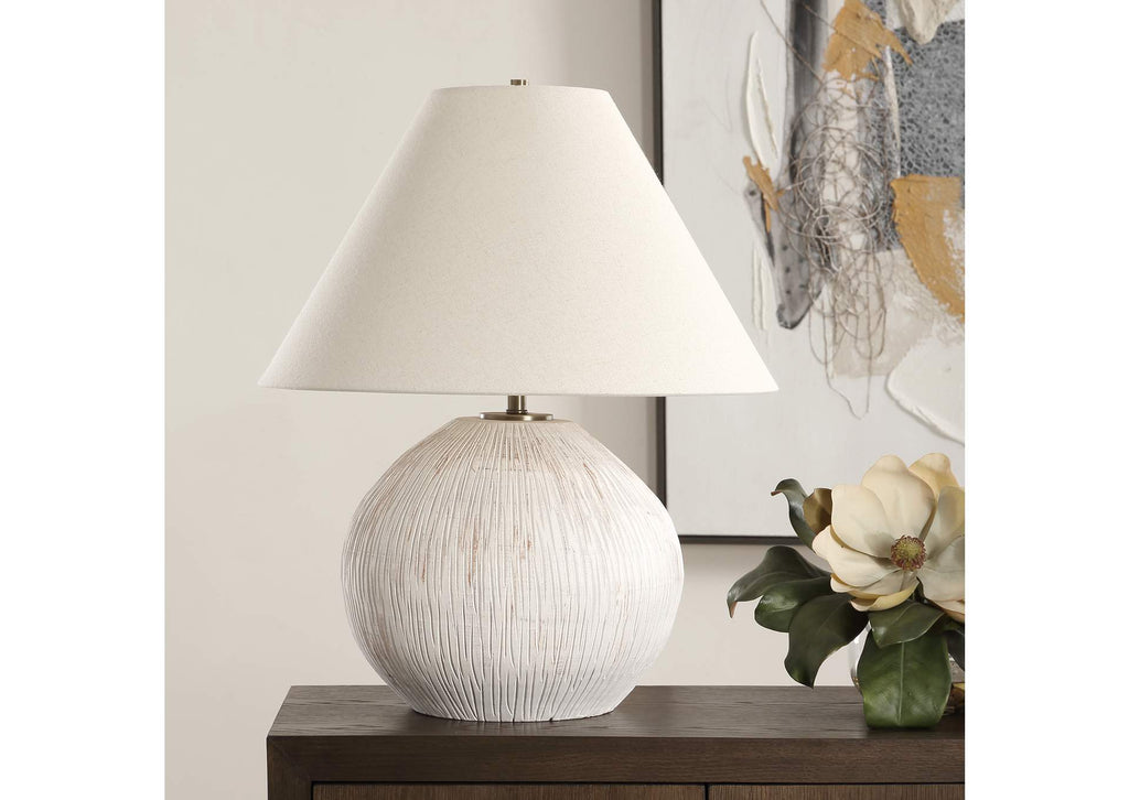 30490 Uttermost Meryl Aged White Table Lamp