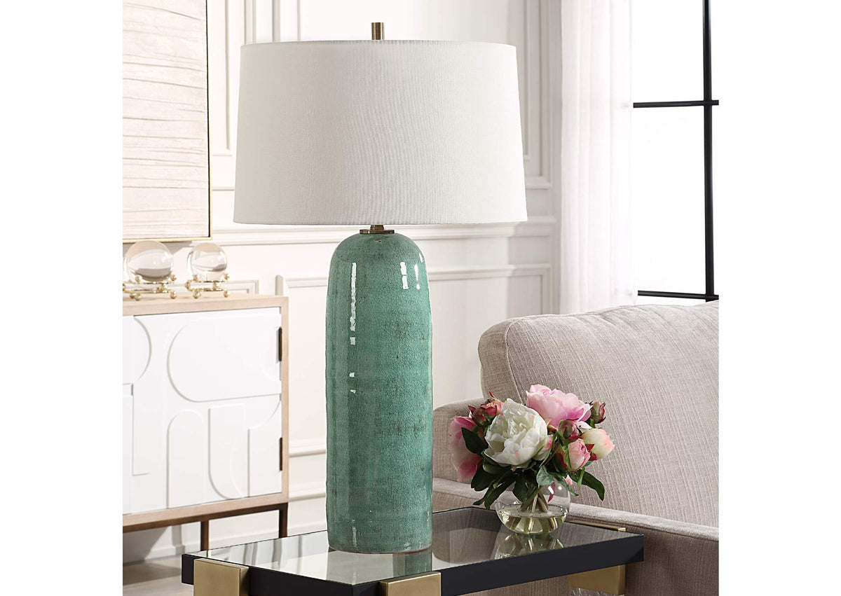 30478 Uttermost Andale Crackled Teal Table Lamp
