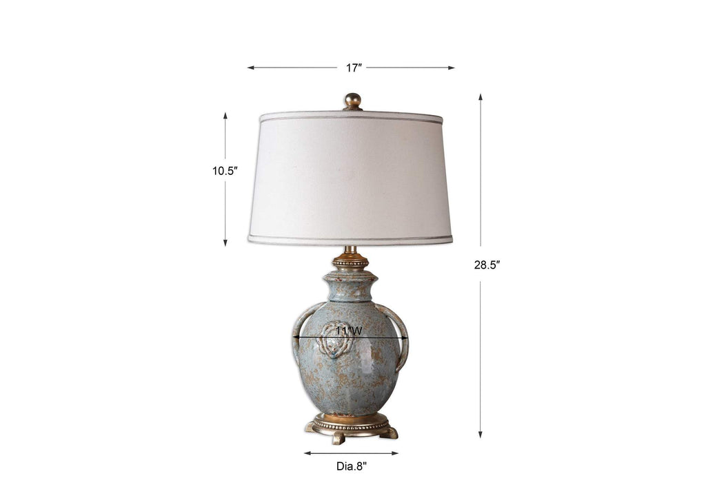 26483 Uttermost Cancello Blue Glaze Lamp