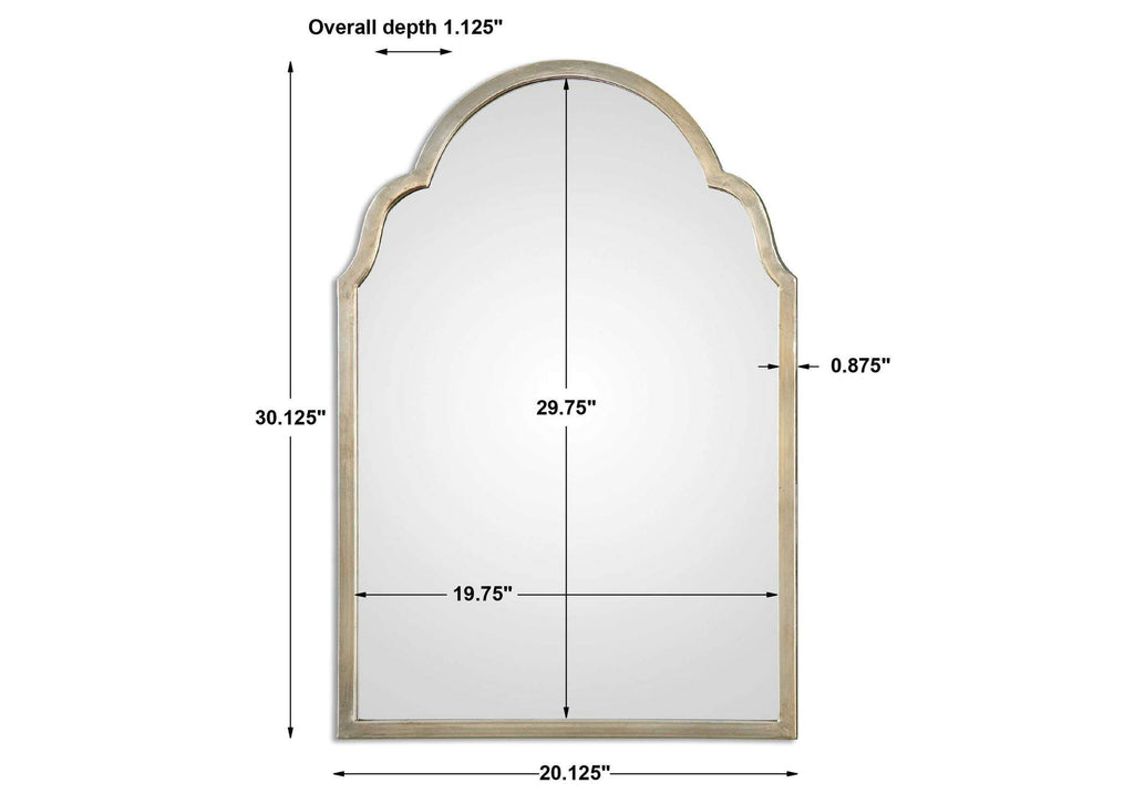 12906 Uttermost Brayden Petite Silver Arch Mirror