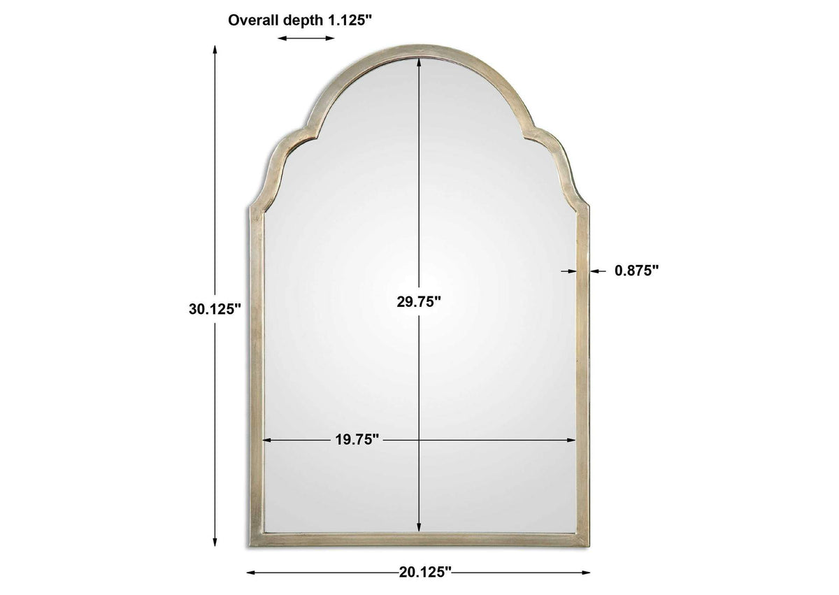 12906 Uttermost Brayden Petite Silver Arch Mirror