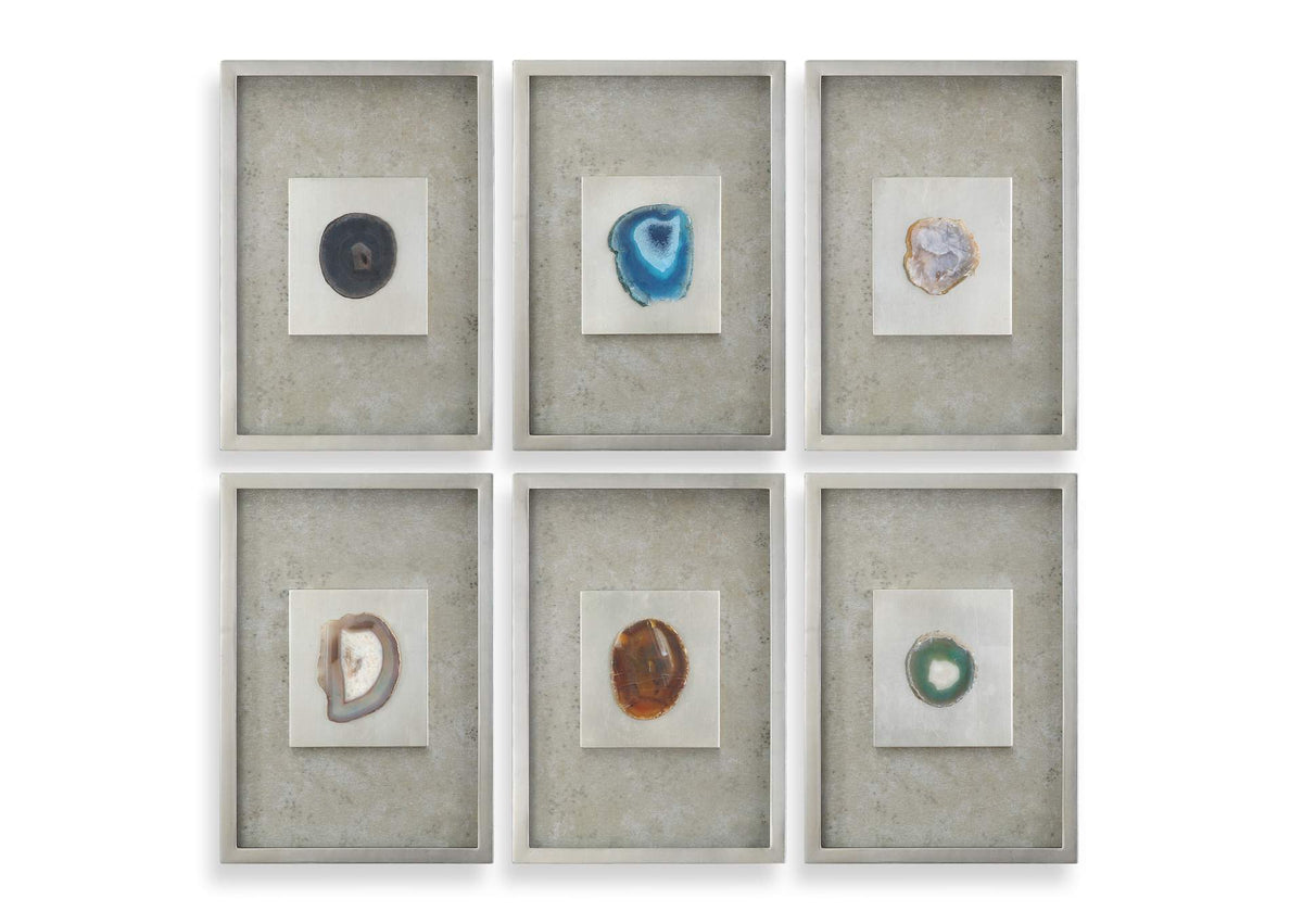 14555 Uttermost Agate Stone Silver Wall Art