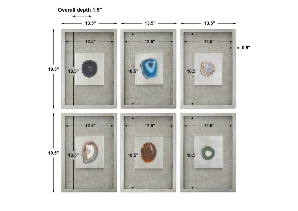 14555 Uttermost Agate Stone Silver Wall Art