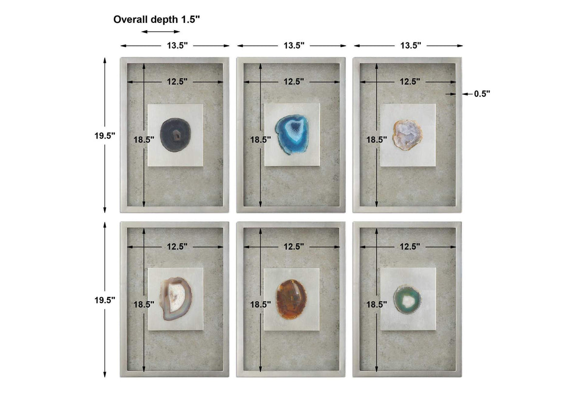 14555 Uttermost Agate Stone Silver Wall Art