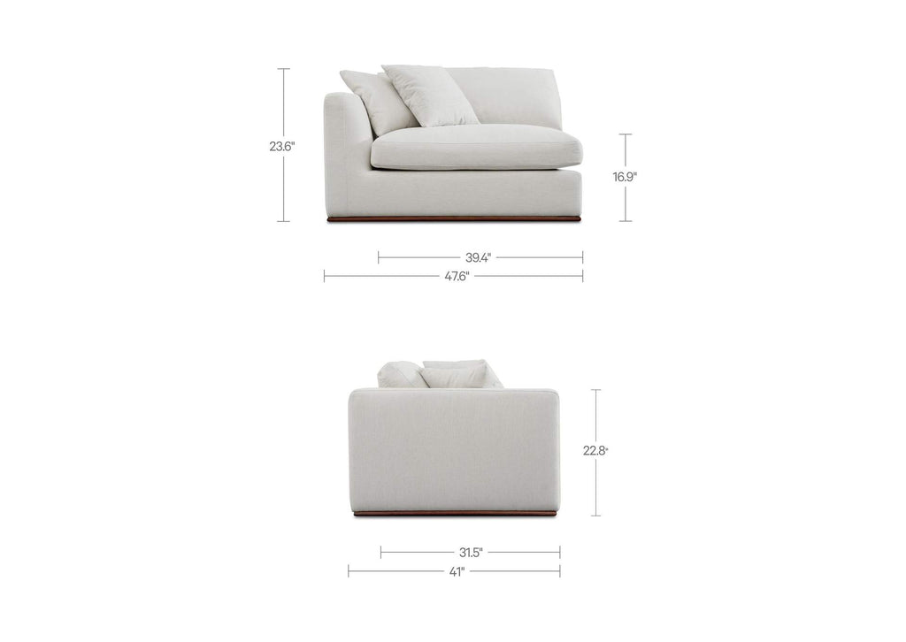 MO-1007-18 Rue Left Arm Facing Chair Off White